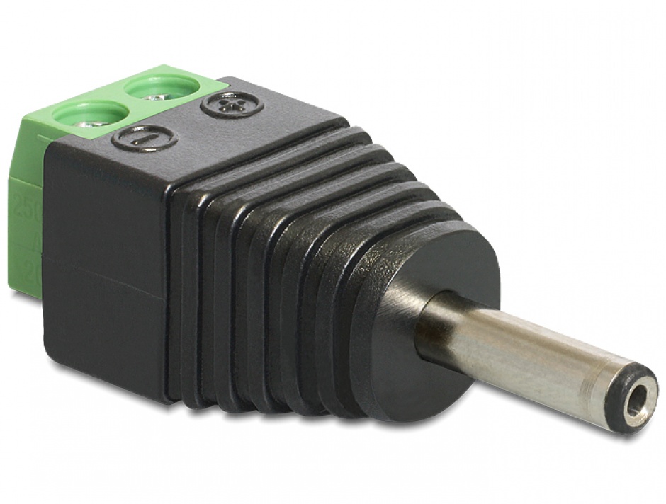 Imagine Adaptor DC 1.3 x 3.5 mm tata la bloc terminal 2 pini, Delock 65434