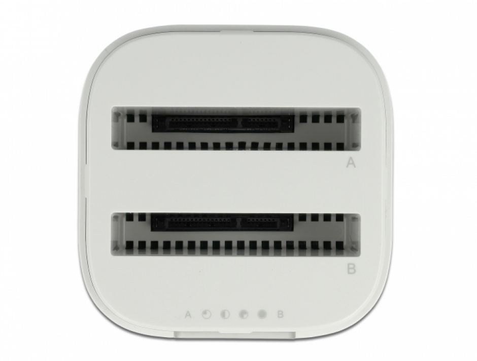 Imagine Docking Station USB-C 3.2 pentru 2 x 2.5" SATA HDD / SSD cu functia de Clona, Delock 63084
