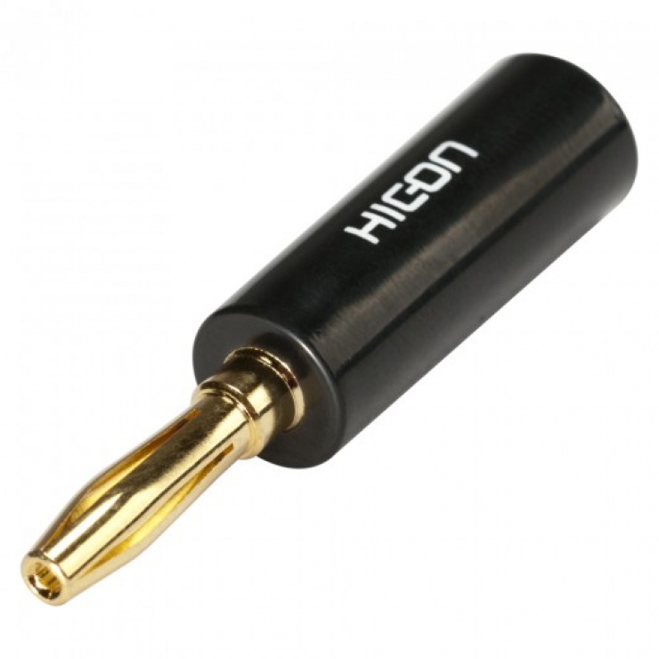 Imagine Conector banana negru, HICON HI-BM01-BLK