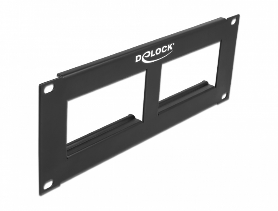 Imagine Panou 10" Easy 45 cut-out 2U Negru, Delock 81379