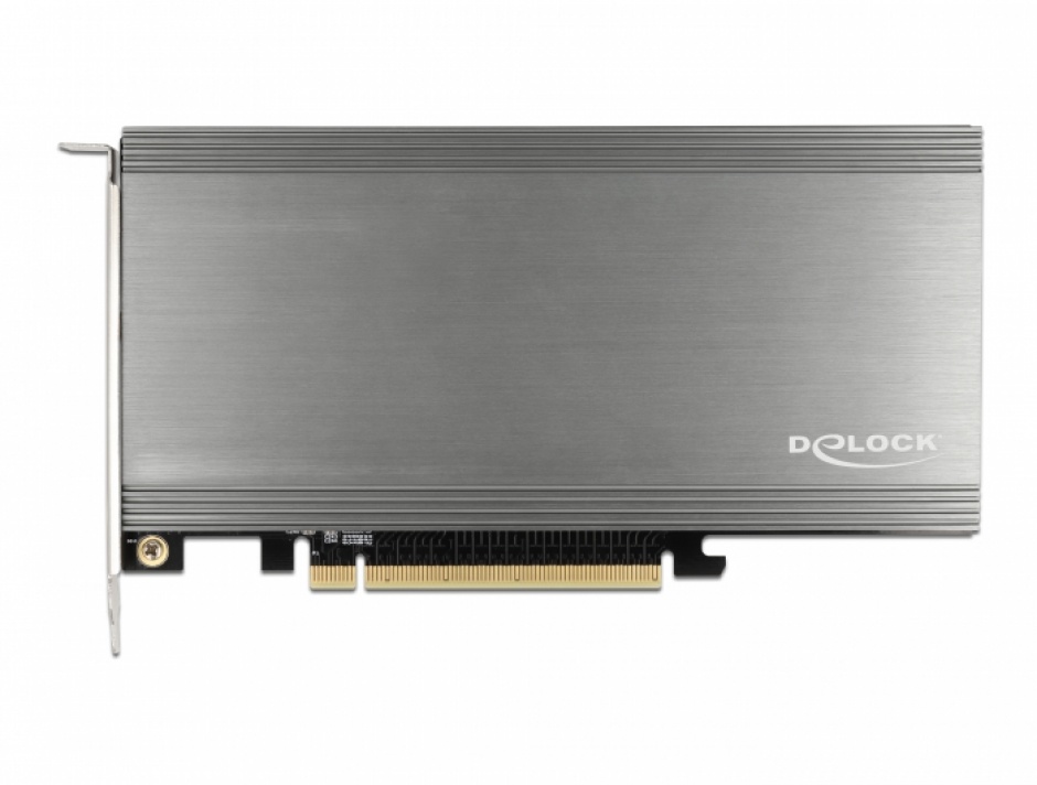 Imagine PCI Express cu 4 x slot NVMe M.2 interne cu radiator si ventilator - Bifurcare, Delock 90050