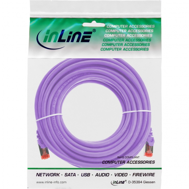 Imagine Cablu de retea RJ45 S/FTP PiMF Cat.6 5m Mov, InLine IL76405P