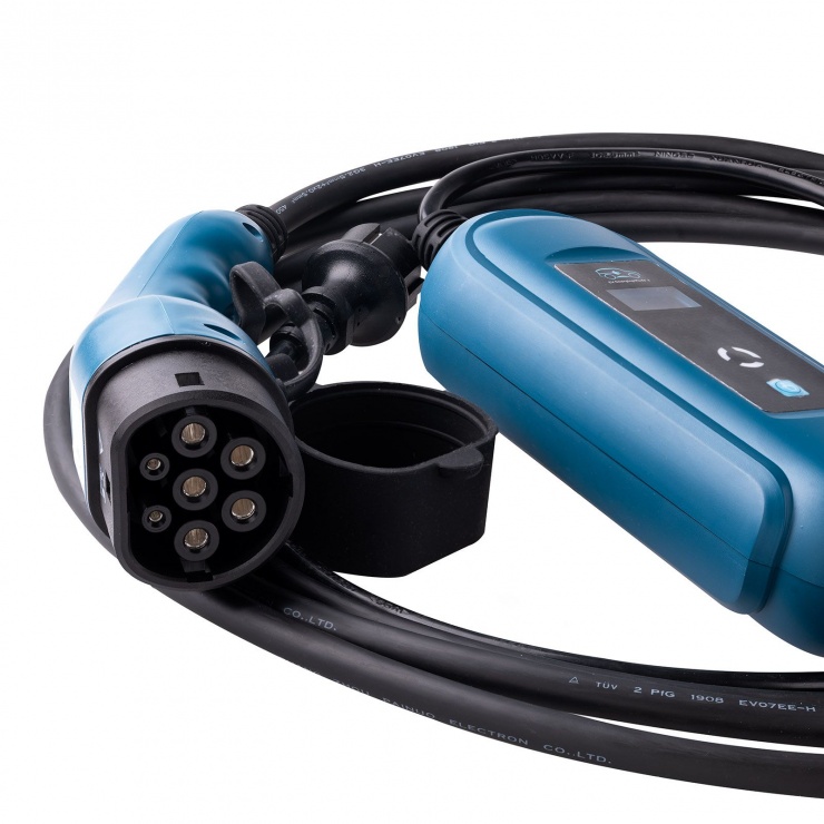 Imagine Cablu de incarcare masini electrice Type 2 LCD 16A 5m, AK-EC-07