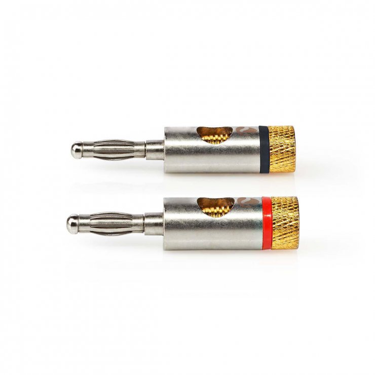 Imagine Set 2 buc conector banana aluminiu, Nedis CATB26900GD