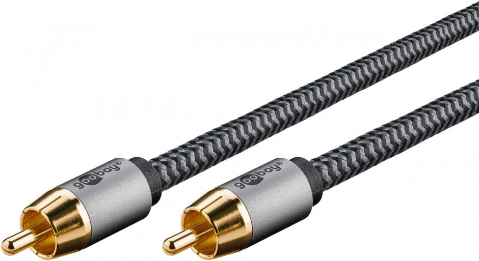 Imagine Cablu audio/video mono RCA T-T 3m brodat, Goobay Plus G65297