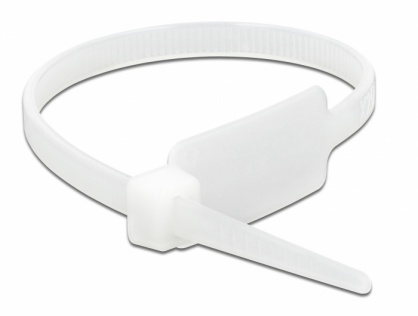 Set 10 buc bride L 270 x W 4.8 mm cu eticheta Alb, Delock 18957