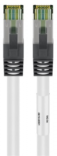 Cablu de retea RJ45 S/FTP CAT 8.1 cu mufe CAT 6A 15m Alb, Goobay G55130