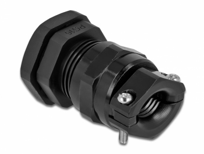 Garnitura de etansare a cablului PG16 cu protectie uzura/indoire Negru, Delock 60357