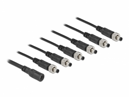 Splitter DC 5.5 x 2.1 mm 1 mama > 6 x tata insurubabil 0.5m, Delock 86591