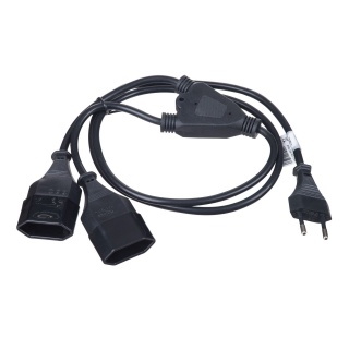 Cablu de alimentare Euro la 2 x Euro T-M 1.2m Negru, AK-RD-05A