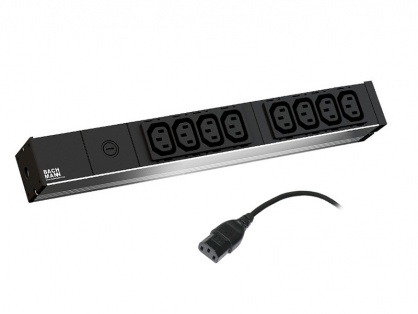 Prelungitor PDU 19" IEC C14 la 8 x IEC C13 10A 2m, Bachmann 333.540