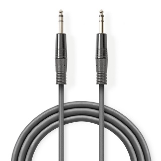 Cablu audio jack stereo 6.35mm T-T 3m Gri, Nedis COTH23020GY30