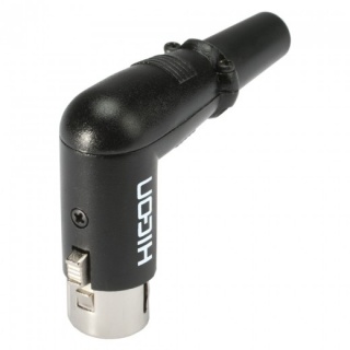 Conector de lipit XLR 3 pini mama unghi 90 grade, Hicon HI-X3RF-M
