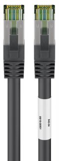 Cablu de retea RJ45 S/FTP CAT 8.1 cu mufe CAT 6A 7.5m Negru, Goobay G66725